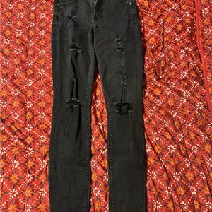 Express Distressed Black Legging Jean Jegging 00